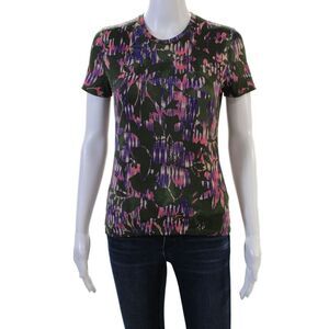 Versace Classic V2 Women Floral Viscose Crew Neck Short Sleeve T-Shirt Size 42